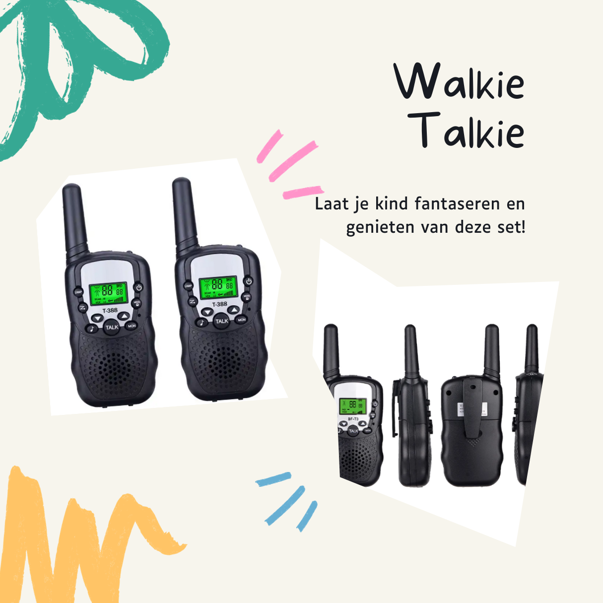 B-Joy Kinder Walkie Talkies - Walky Talky met accu