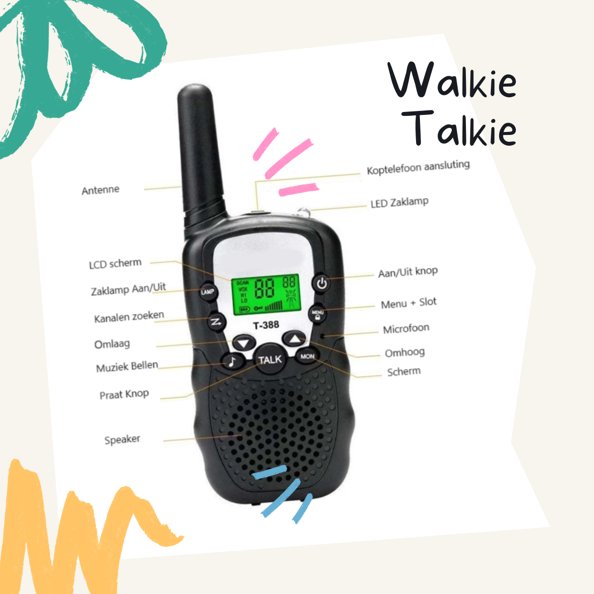 B-Joy Kinder Walkie Talkies - Walky Talky met accu