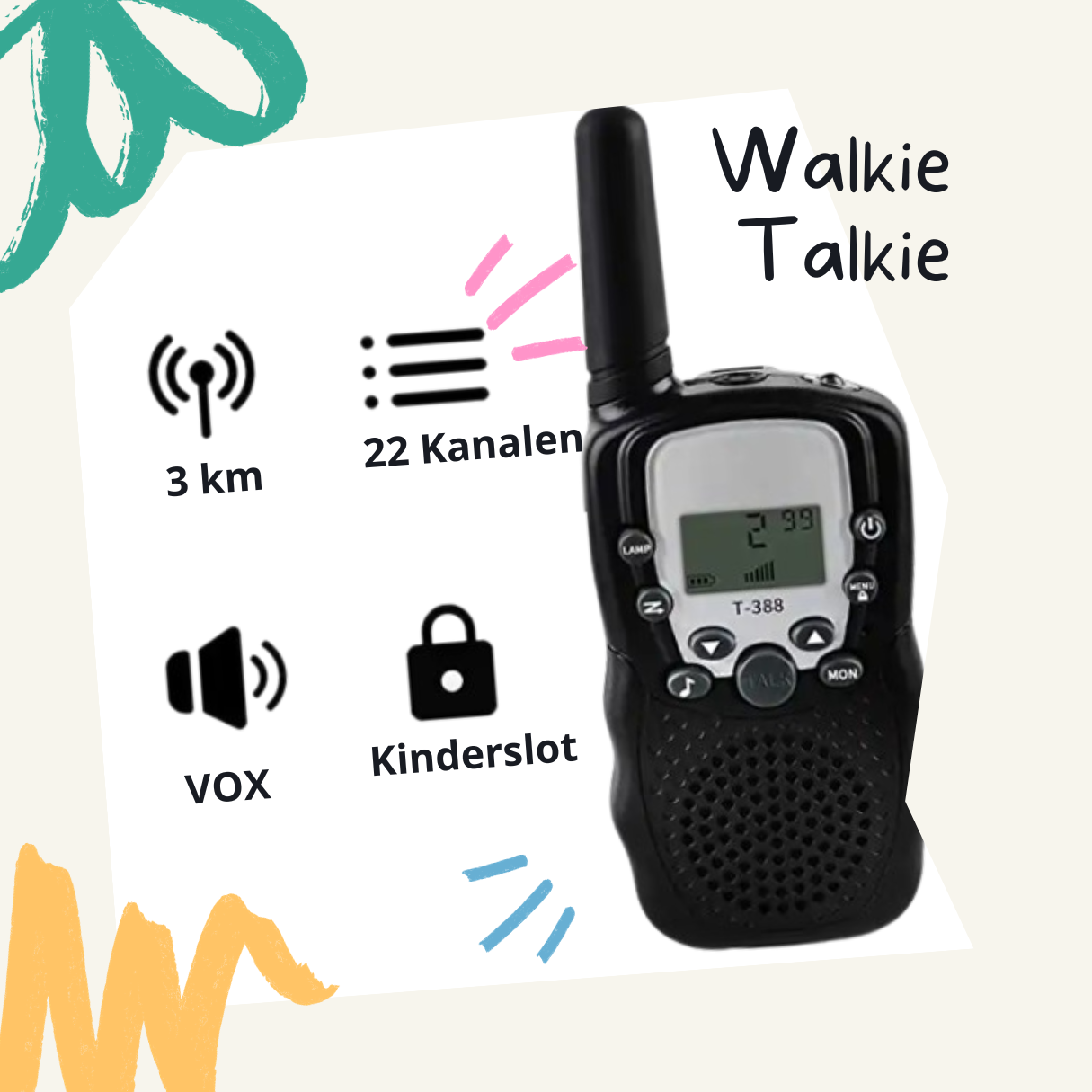 B-Joy Kinder Walkie Talkies - Walky Talky met accu