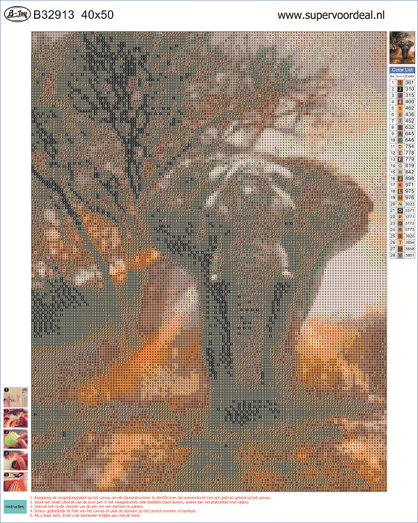 Olifant Groot - Diamond Painting 40x50