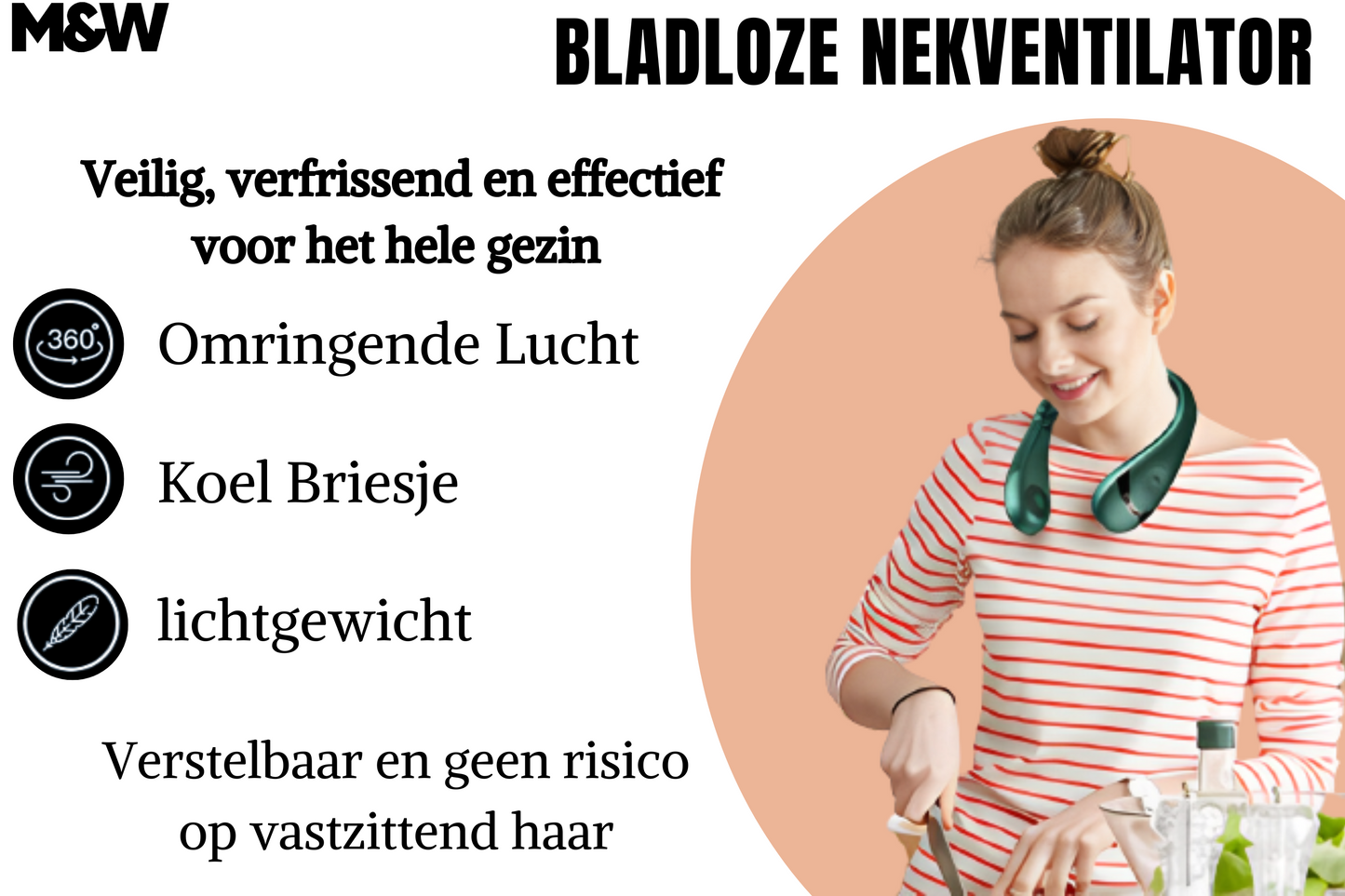 M&W Nekventilator - Gezichtsventilator Langere Levenduur!