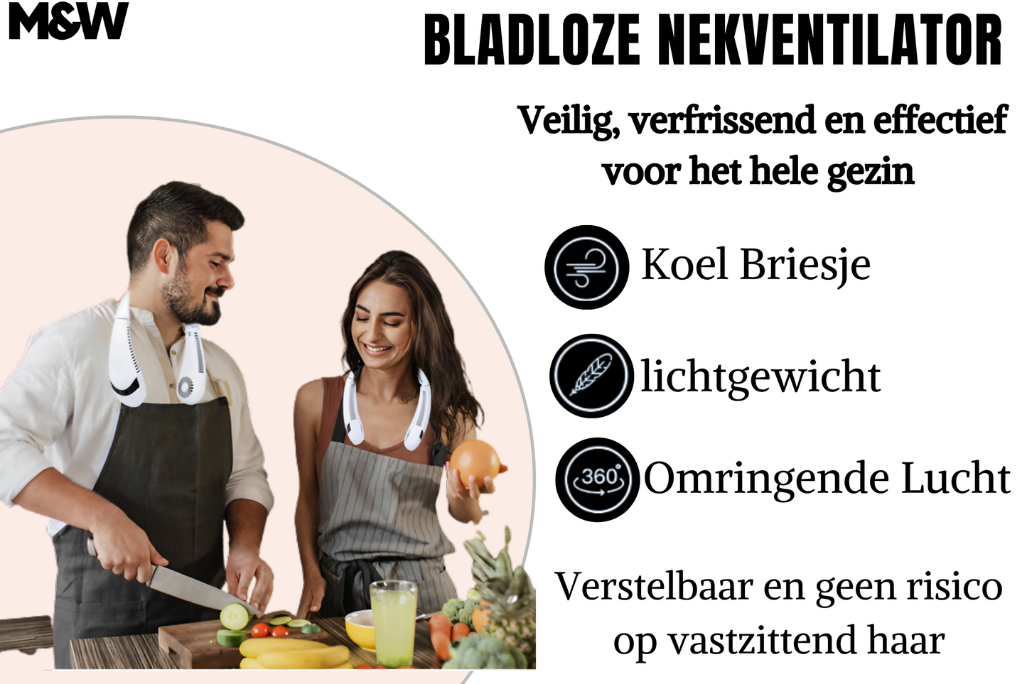 M&W Nekventilator - Gezichtsventilator Langere Levenduur!
