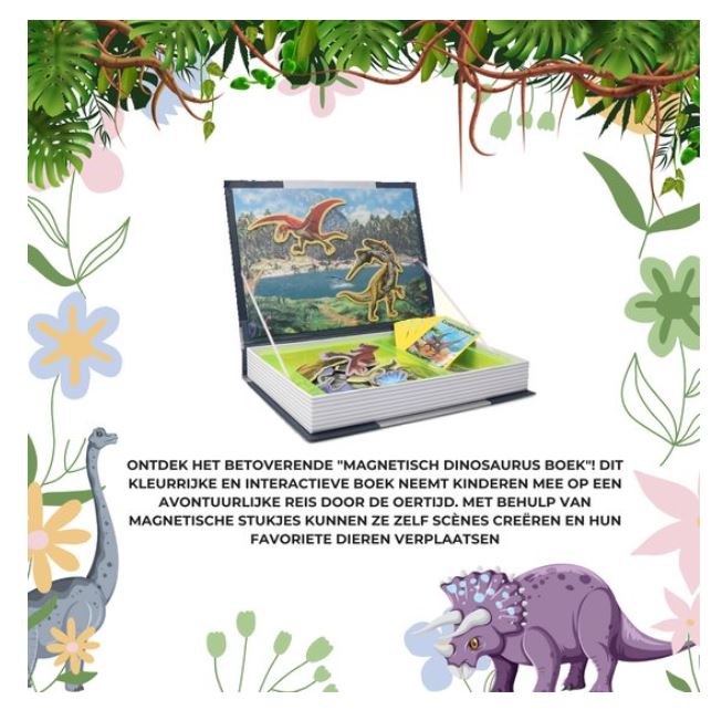Magnetisch Boek - Dinosaurus - Vanaf 3 jaar