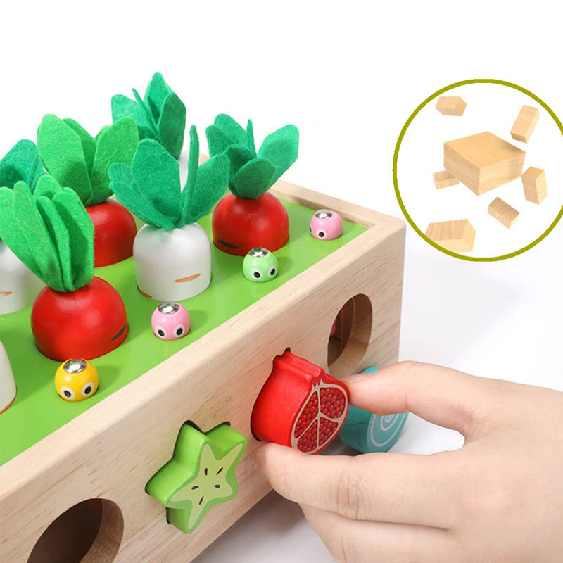 Konijn met Wortels - Educatief Houten Speelgoed