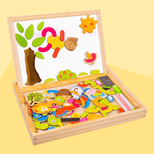 Magnetische Houten Puzzel voor Kinderen met Krijt
