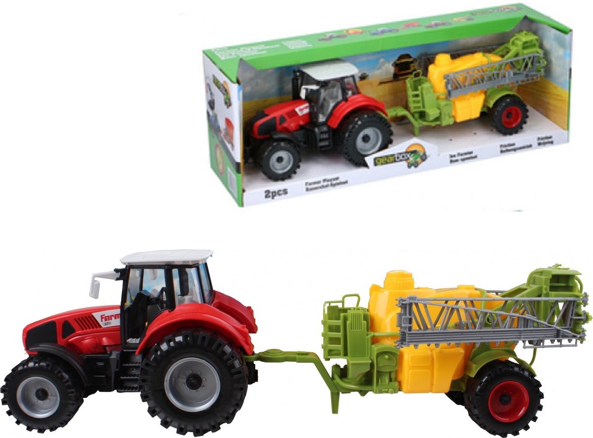 Gearbox - Tractor Boerderij Speelset 2-delig - Rood/Groen/Geel - 47 x 13 x 13 cm