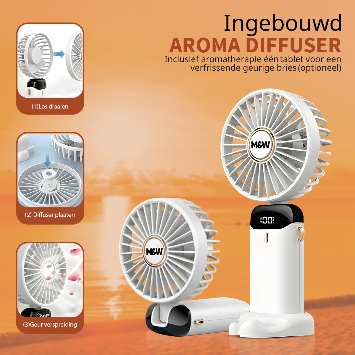 M&W Draagbare Hand Ventilator - WIt