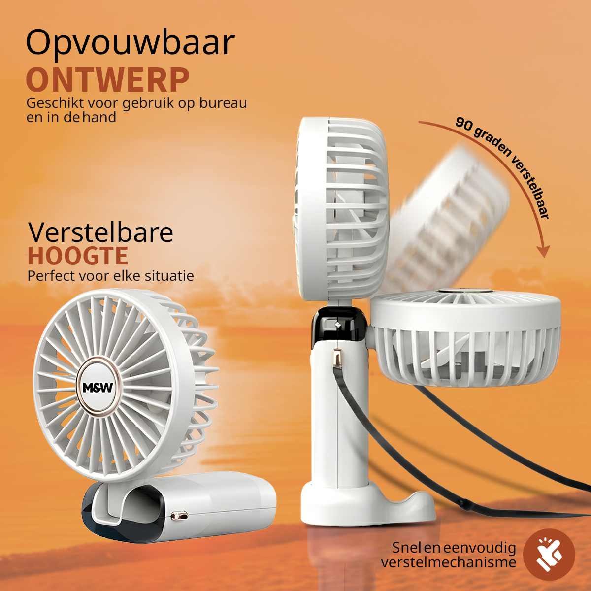 M&W Draagbare Hand Ventilator - WIt