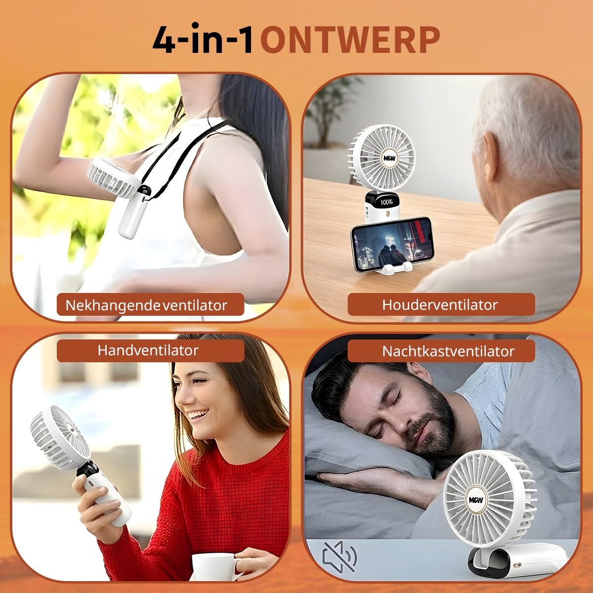 M&W Draagbare Hand Ventilator - WIt