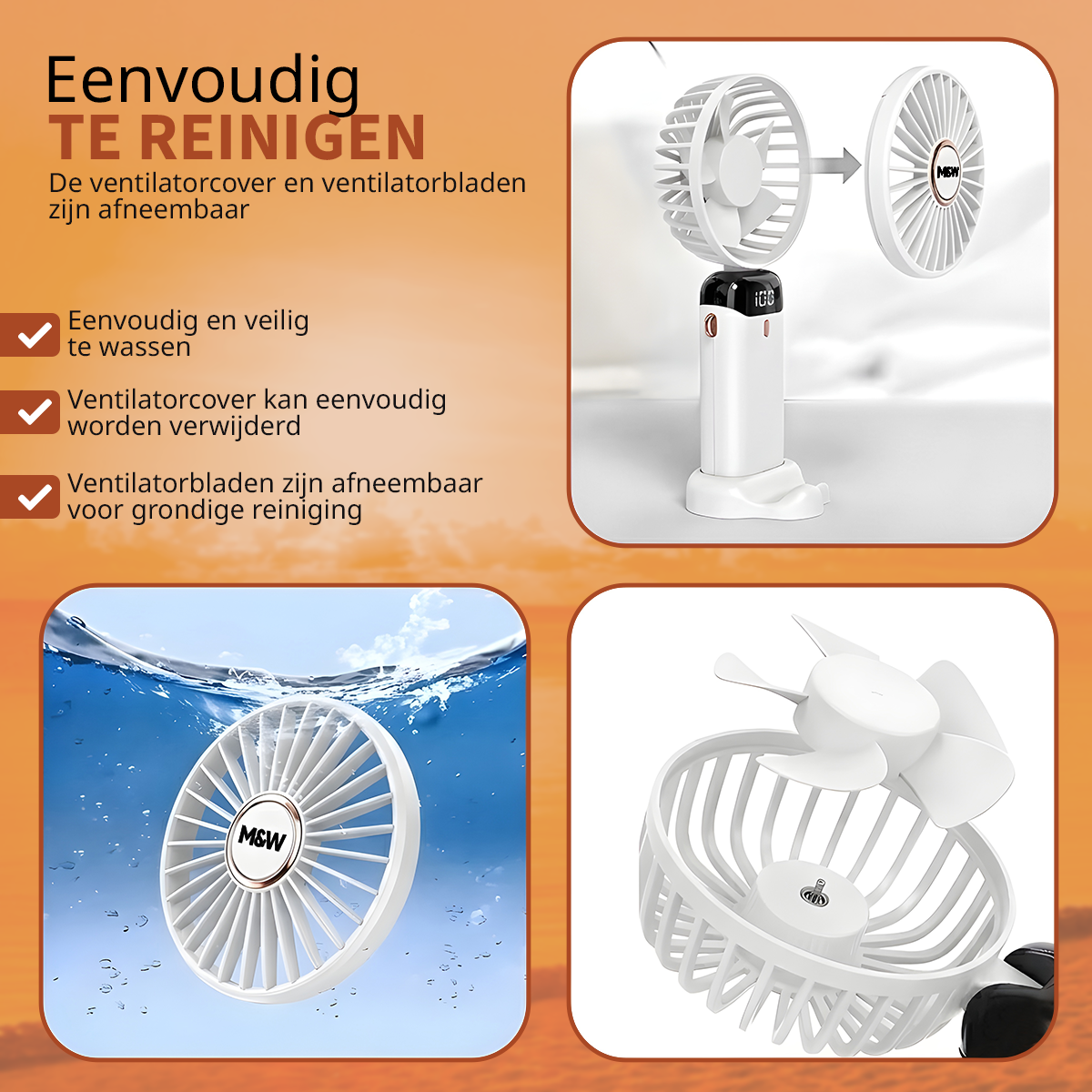 M&W Draagbare Hand Ventilator - WIt