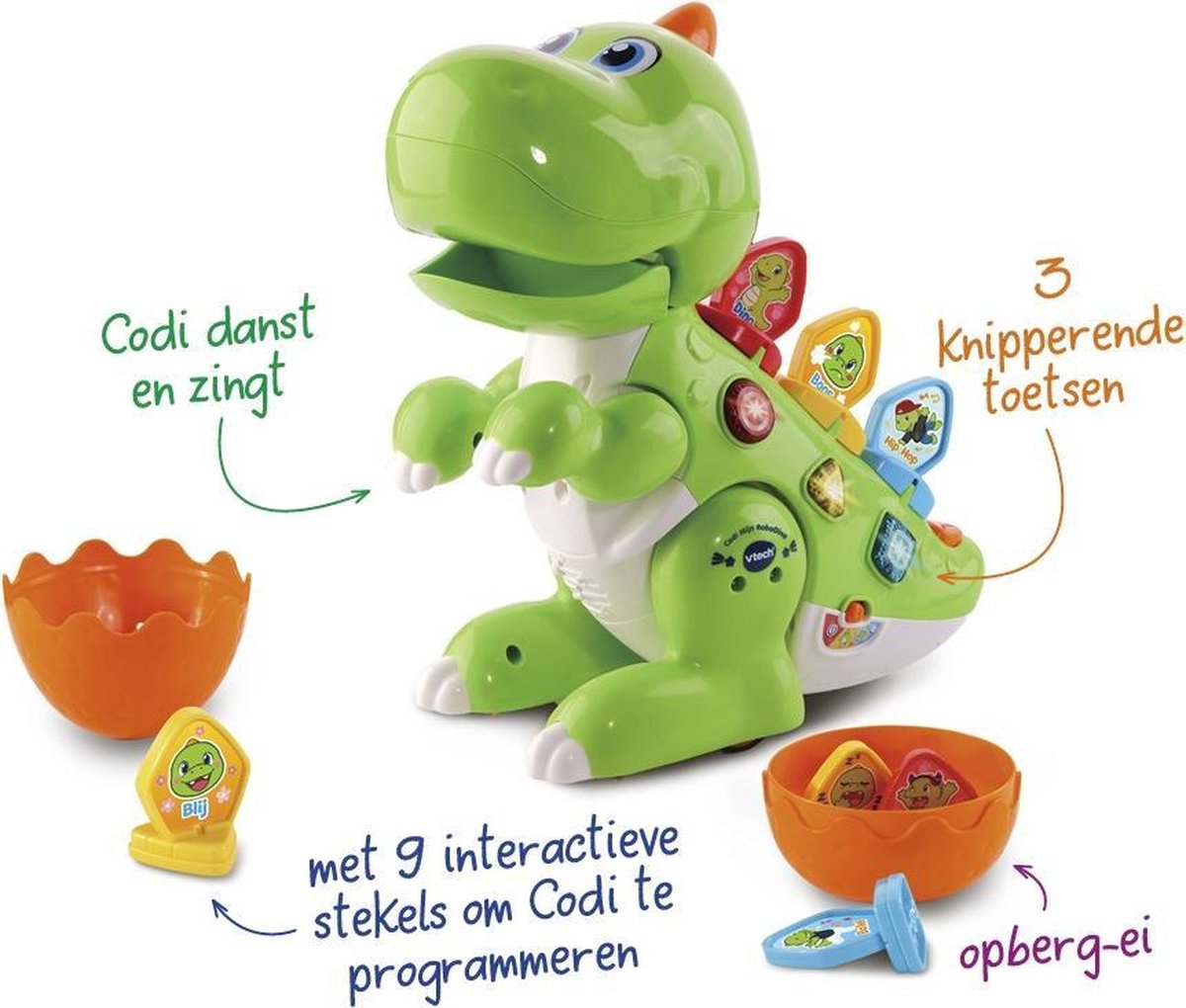 VTech Codi Mijn RoboDino - Educatief & Interactief Baby Speelgoed - met Licht & Geluiden - 2 tot 5 Jaar