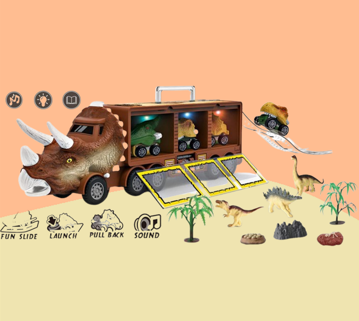 Dinosaurus Truck met Attributen Speelgoed