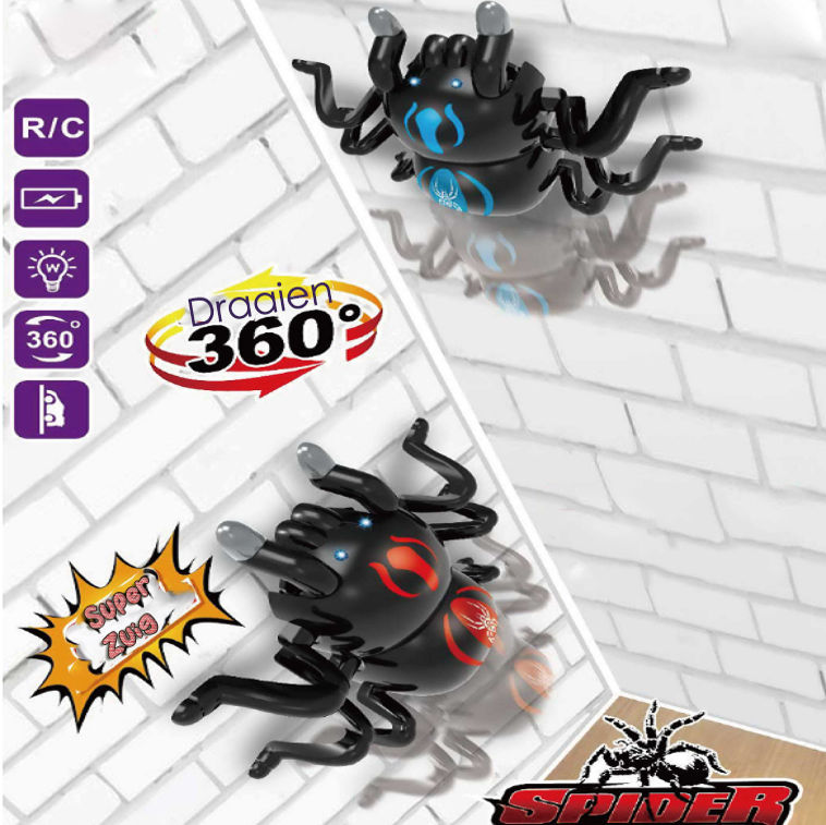 Afstand bestuurbare Spin Speelgoed die tegen muren op kan klimmen